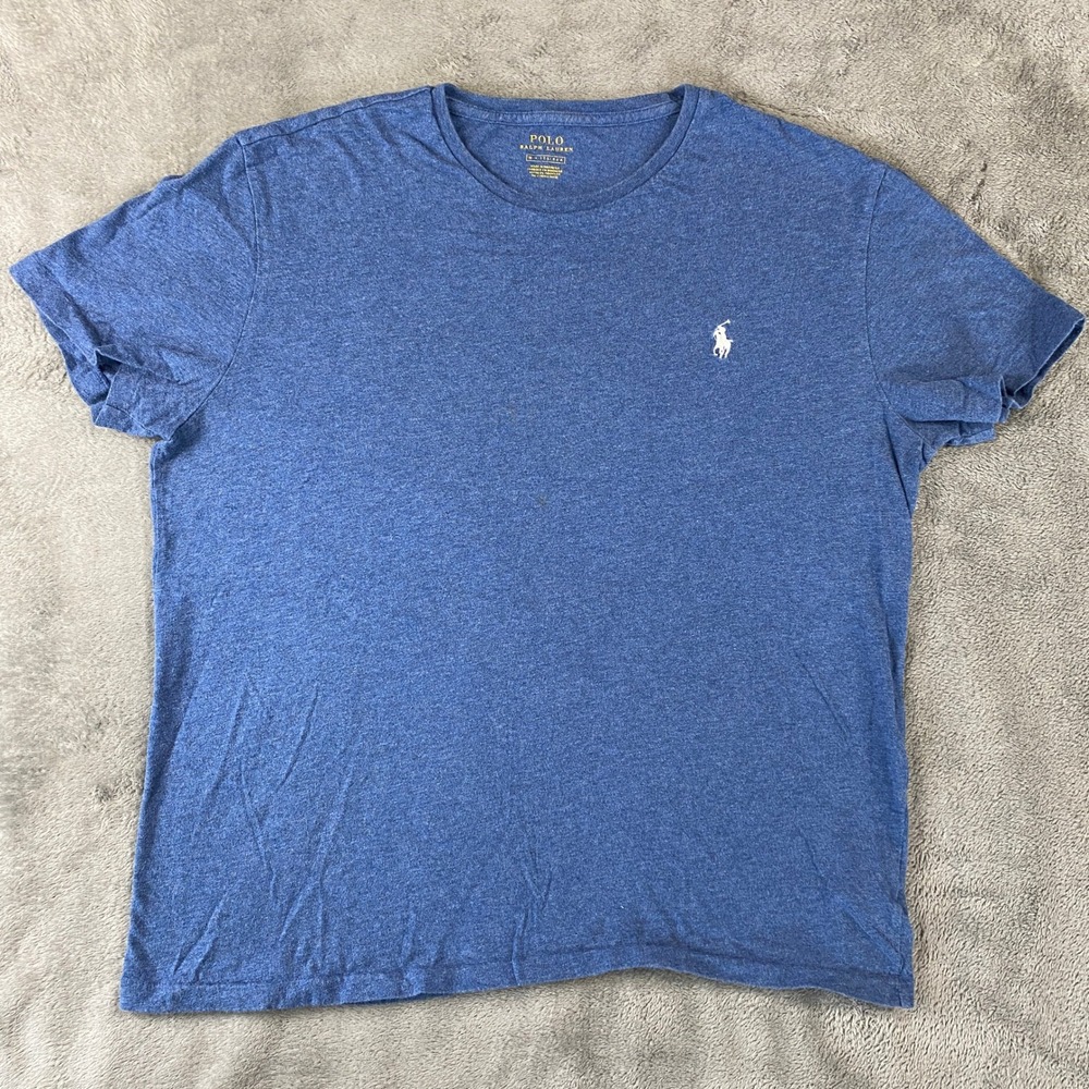 Polo Ralph Lauren T-Shirt Mens M Blue Heather Short Sleeve Crew Neck Pony Logo